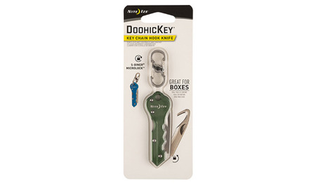 Nite Ize - DoohicKey Schlüsselanhänger Hakenmesser - Olive - KMTC-08-R7
