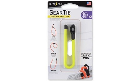 Nite Ize - Gear Tie Loopable 6'' - Neon Yellow - 2Pack - GLS6-33-2R7