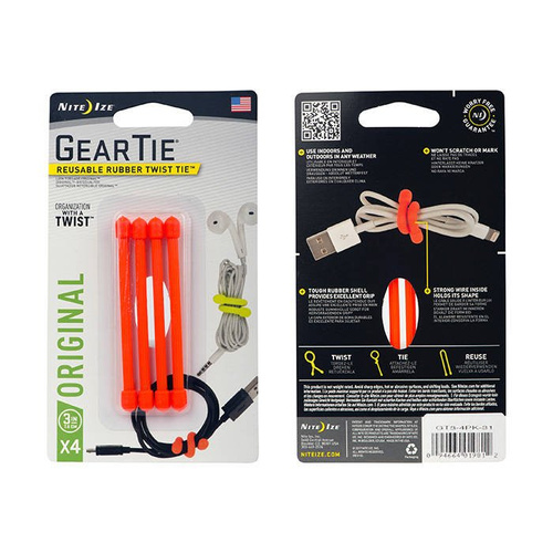 Nite Ize - Getriebe Krawatte 3'' - Orange - 4Pack - GT3-4PK-31