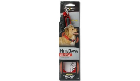 Nite Ize - Nite Dawg Halsband - Rot - 33-46cm - NND2M-10-R3