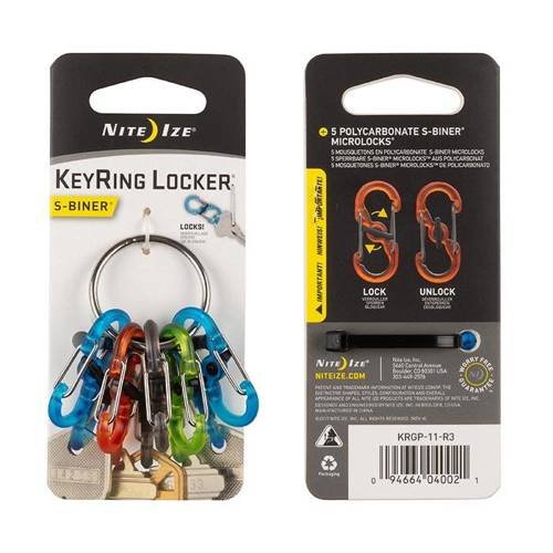 Nite Ize - S-Biner KeyRing Locker - Stainless - KRGP-11-R3