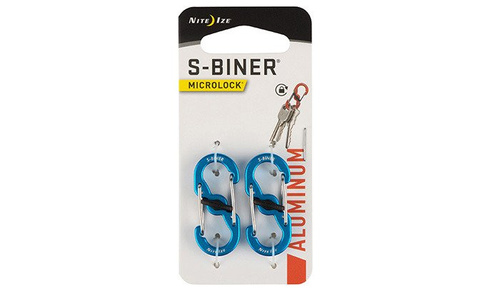 Nite Ize - S-Biner MicroLock Aluminium - 2er Pack - Blau - LSBMA-03-2R6