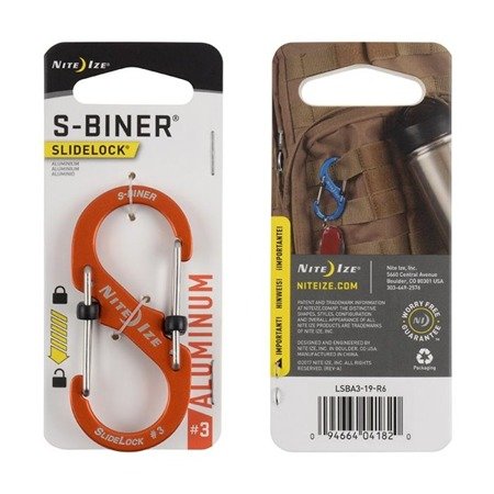 Nite Ize - S-Biner® SlideLock® Aluminium #3 - Orange - LSBA3-19-R6