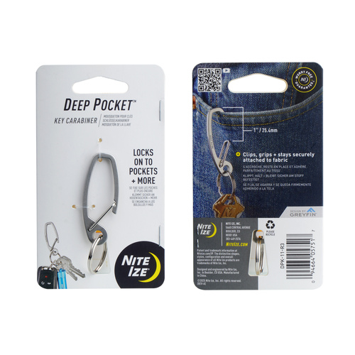 Nite Ize - Karabińczyk Deep Pocket - Stal nierdzewna - Srebrny - DPK-11-R3