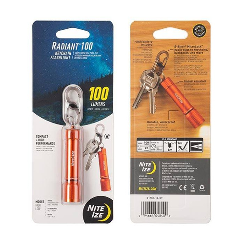 Nite Ize - Taschenlampe Radiant® 100 Schlüsselbund - Orange - R100F-19-R7