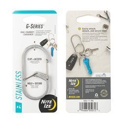 Nite Ize - G-Series Dual Chamber Carabiner #4 - Stainless Steel - GS4-