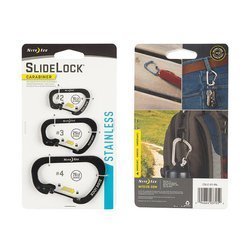 Nite Ize - SlideLock Carabiner Set #2, #3, #4 - Black - CSLC-01-R6