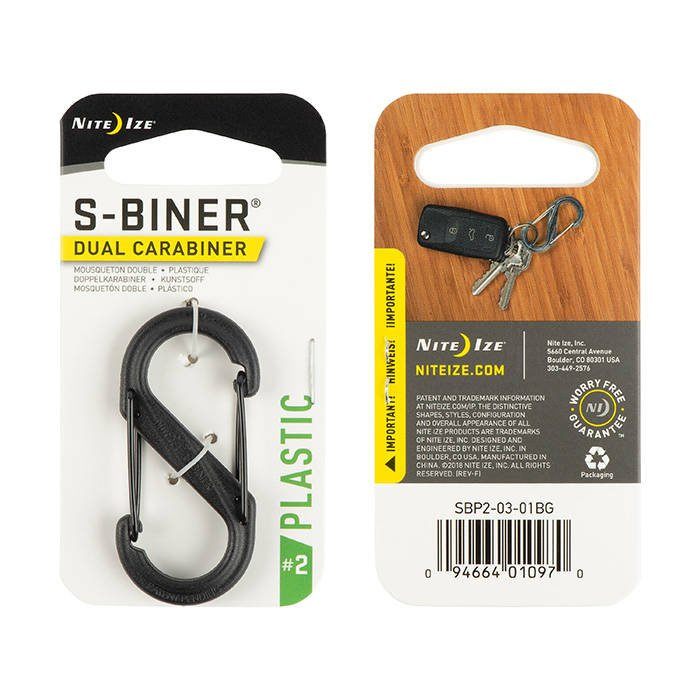 Nite Ize - S-Biner #2 Plastic Black Gate - Black - SBP2-03-01BG - Nite Ize  Oficjalny sklep online