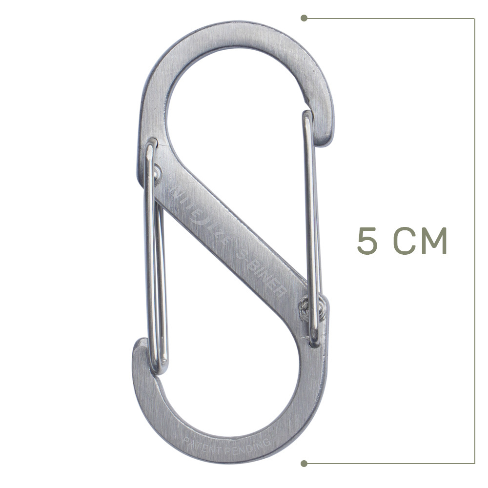 Nite IZE SB1-2PK-11 S-Biner Dual Carabiner Stainless Steel, Size #1,  Stainless, 2-Pack