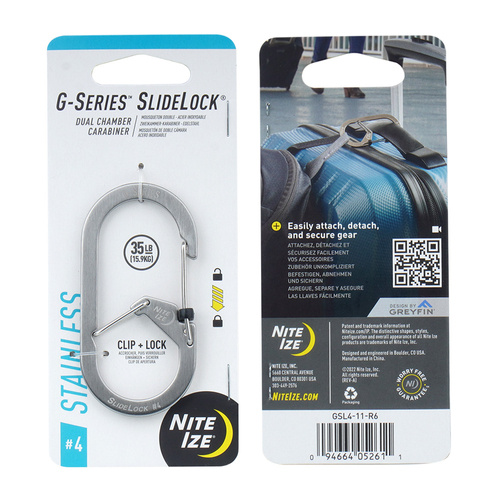 Nite Ize - G-Series SlideLock #4 Carabiner - Stainless Steel - GSL4-11-R6
