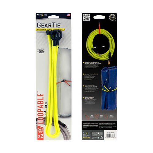 Nite Ize - Gear Tie Loopable 24'' - Neon Yellow - 2Pack - GLL24-33-2R6