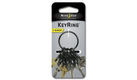 Nite Ize - S-Biner KeyRing Steel - Black - KRGS-01-R3