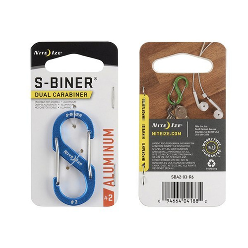 Nite Ize - S-Biner® Aluminum Dual Carabiner #2 - Blue - SBA2-03-R6