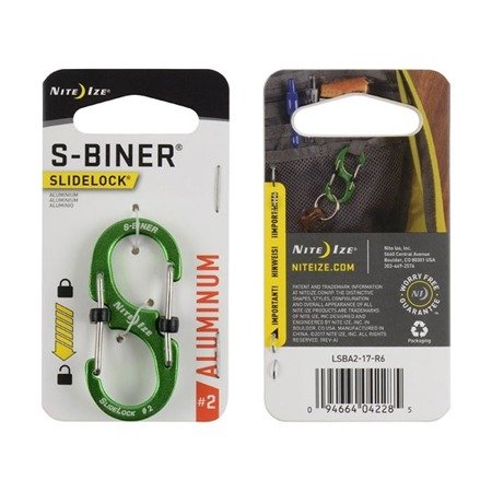 Nite Ize - S-Biner® SlideLock® Aluminum #2 - Lime - LSBA2-17-R6