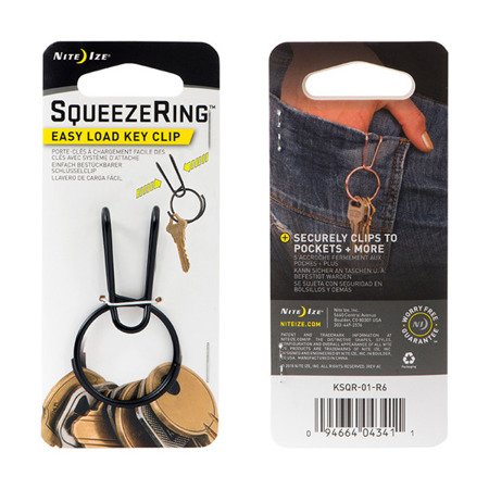 Nite Ize - SqueezeRing™ Easy Load Key Clip - Black - KSQR-01-R6
