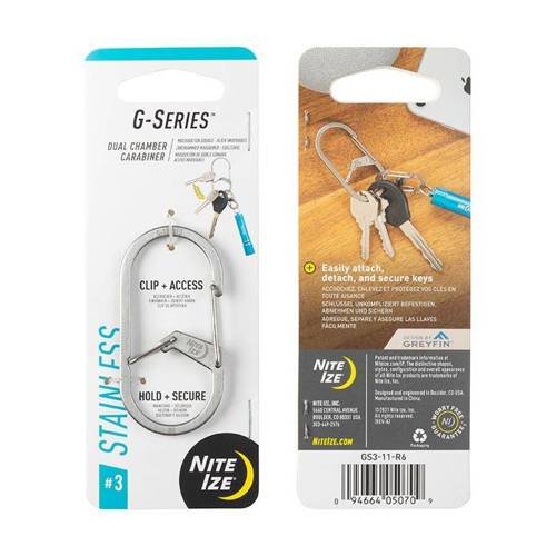 Nite Ize - G-Series Dual Chamber Carabiner #3 - Stainless Steel - GS3-