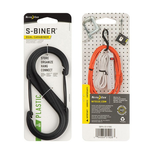 Nite Ize - Karabinek S-Biner® Plastic Dual Carabiner #6 - Czarny - SBP6-03-01BG