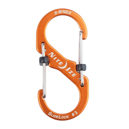 Nite Ize - Karabinek S-Biner® SlideLock® Aluminum #3 - Pomarańczowy - LSBA3-19-R6