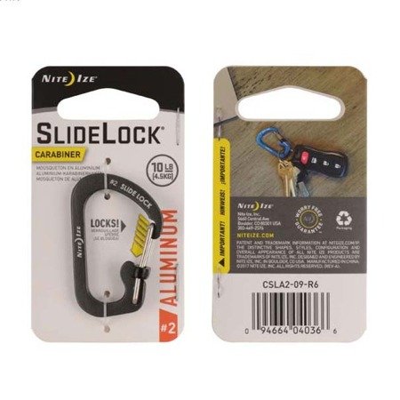 Nite Ize - Karabinek SlideLock® Carabiner Aluminum #2 - Charcoal - CSLA2-09-R6