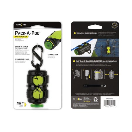 Nite Ize - Pack-A-Poo® Bag Dispenser + Refill Roll - PPD-01-R3
