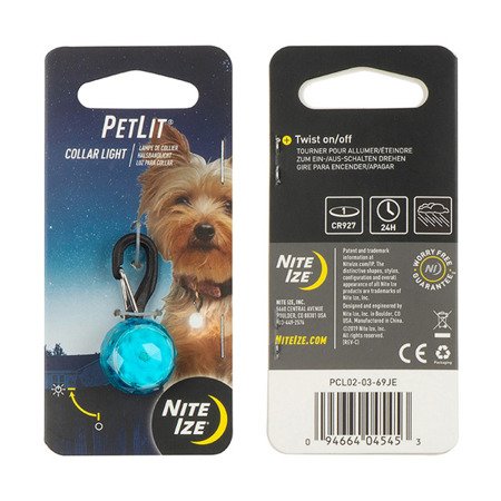 Nite Ize - PetLit® Collar Light - Turquoise Jewel - PCL02-03-69JE