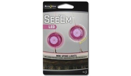 Nite Ize - See'Em™ Mini Spoke Lights - 2 szt. - Różowy - NSE2-03-12
