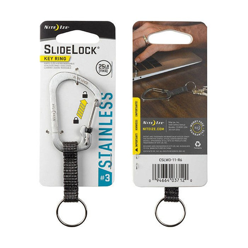 Nite Ize - SlideLock Key Ring #3 - Stalowy - CSLW3-11-R6